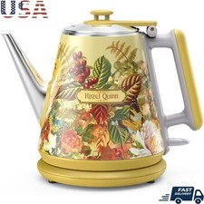 Electric Kettle 1 L / 34 Oz Retro Small Tea Kettle Double Wall 800W Fast Boiling