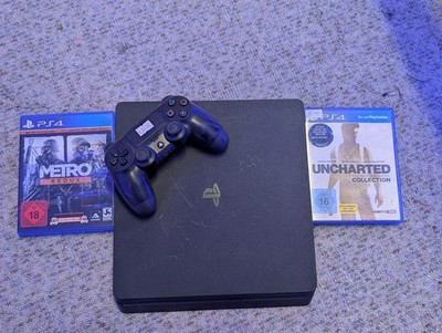 PlayStation 4 Slim Bundle - Mit Controller und 2 Spielen, Metro Redux, Uncharted