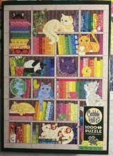 Cobble Hill Rainbow Cat Quilt 1000 Pcs Jigsaw Puzzle COMPLETE