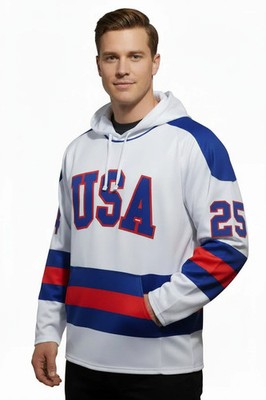 Buzz Schneider USA Hockey Miracle on Ice 1980 Team Jersey Official White Hoodie