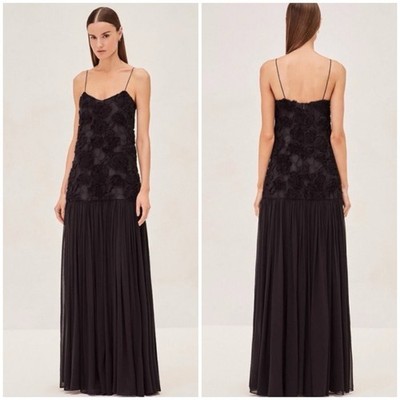 NEW Alexis Natalina Long Gown Dress Black Womens Size Small