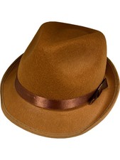 Brown Trilby Fedora Costume Accessory