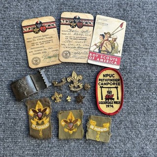 Boy Scouts Of America Patch Buckle Pin Vintage Merit Badge Lot 1940s 1970s