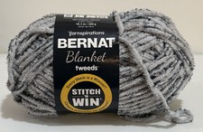 Bernat Blanket Tweeds Yarn - Light Gray - 220 Yards New