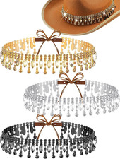 3 Pcs Rhinestone Cowboy Hat Bands for Women Men
