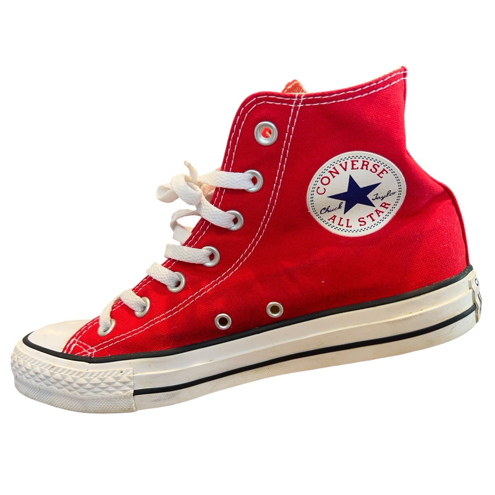 Converse Chuck Taylor All Star Bright Red High Top Sneaker Shoes Womens 8 Casual thumbnail 3