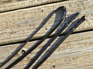 FREEDMAN 7/16" Dark Brown Plain Flat Leather English Saddleseat Reins F/S - MINT