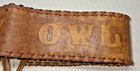 80s Vintage Native American Leather Headband Gray Owl Florida Hand Made — photo 3