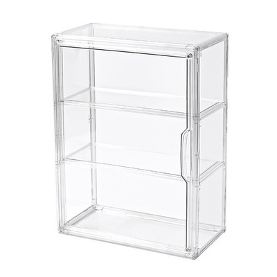 3 Tier Display Case for Collectibles,Clear Display Box with 2 Movable Plates ...