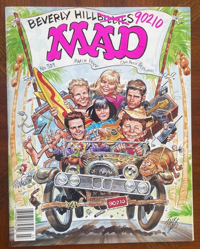 MAD MAGAZINE #309 - Near Mint (9.4)! Unfolded Fold-in! Beverly Hills 90210! 1992