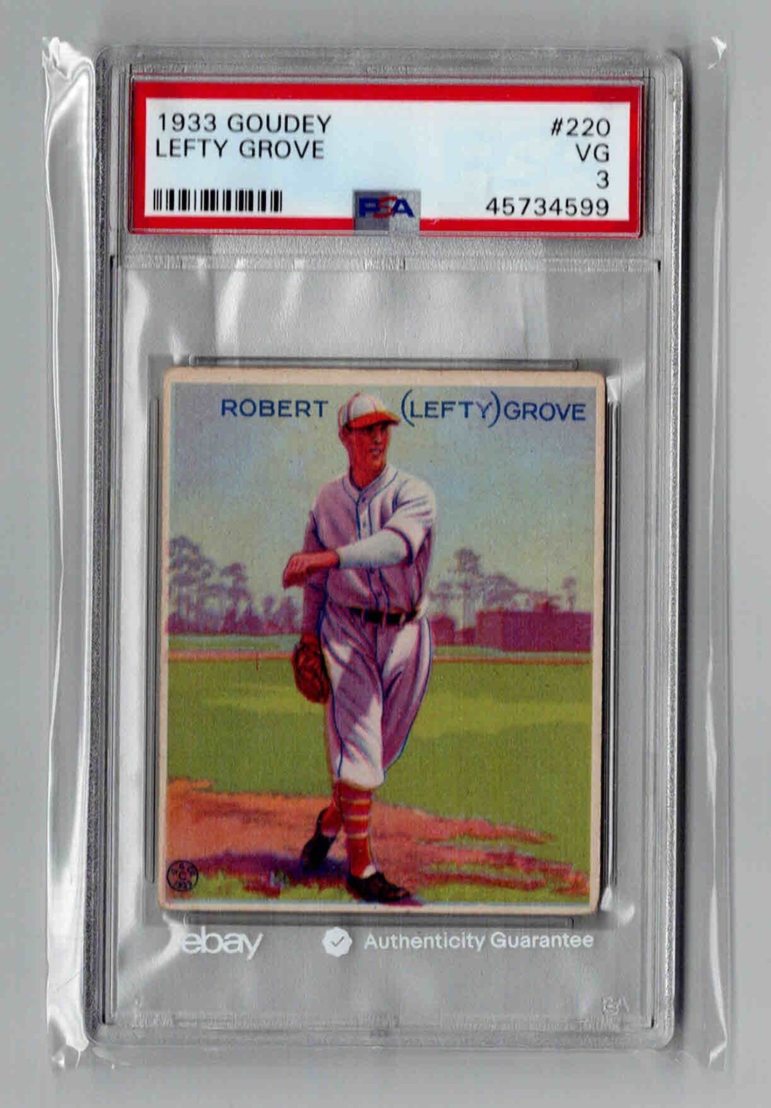 1933 Goudey #220 Lefty Grove Philadelphia Athletics PSA 3 VG
