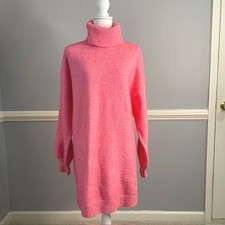 Show Me Your Mumu Pink Turtleneck Sweater Dress M Knit Cozy Winter Lounge Wear