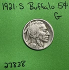 1921-S Buffalo 🦬 Indian Head Nickel 5c Good