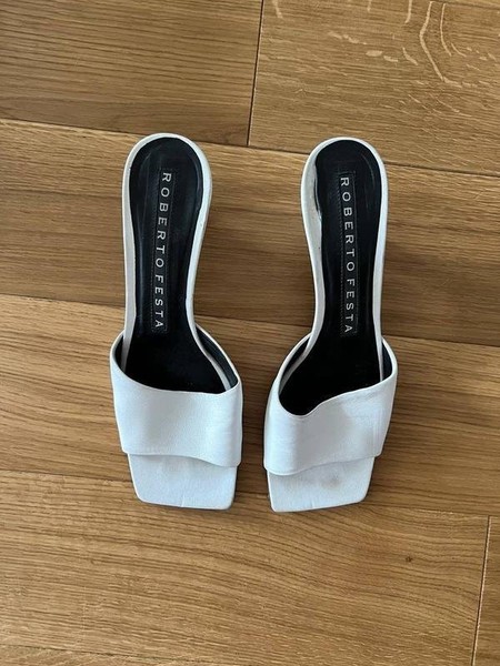 Women Loafers White Leather 40
