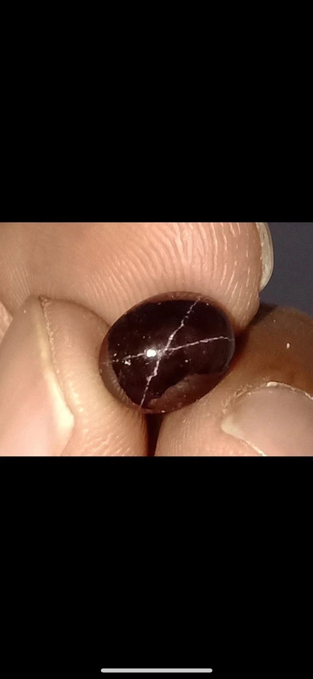 6.70ct Natural 4-Ray Star Garnet | Rare Untreated | Certified Oval Cabochon Gem - Image 2 of 3