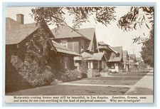 1912 Los Angeles CA, Perpetual Summer Home Houses Unposted Antique Postcard