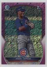 2023 Bowman Chrome Prospects Fuchsia Shimmer Refractor 40/199 Angel Cepeda 16s2