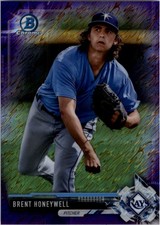 2017 Bowman Chrome Prospects Purple Shimmer Refractors #BCP186 Brent Honeywell 