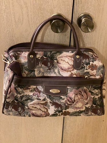 Vintage Jaguar Floral Tapestry Luggage 