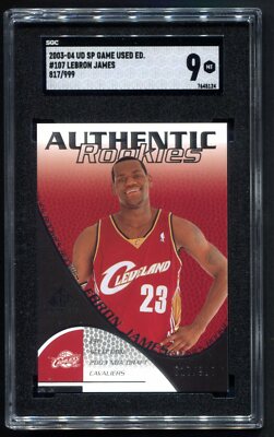 2003 SP Game Used Edition Lebron James RC 817/999 #107 SGC 9 MINT 