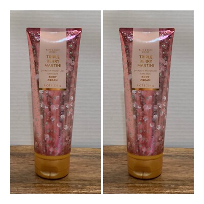 Bath & Body Works TRIPLE BERRY MARTINI Ultra Shea Body Cream ~8 fl.oz.(Lot of 2)