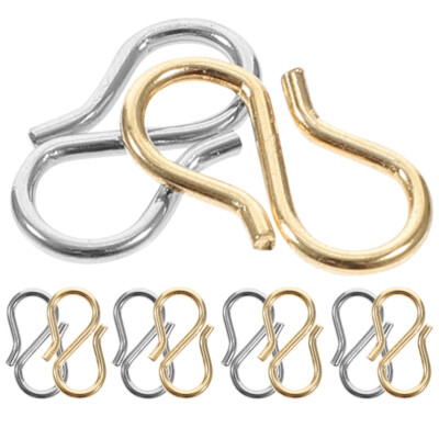 10Pcs Stainless Steel Buckle S-shape Jewelry Clasps for Bracelet Making Hook