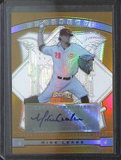 2009 Bowman Sterling Gold Refractor Autograph #BSP-ML Mike Leake No 19 of 50