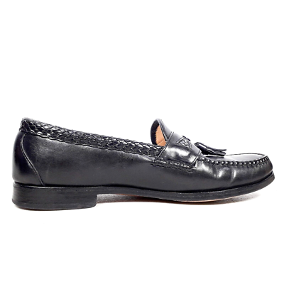 Allen Edmonds MAXFIELD 47711 Black Tassel Loafer w/ Braided Leather Size 9.5 B Allen Edmonds Maxfield 47711 Mens Black Tassel Loafer s  main image 4
