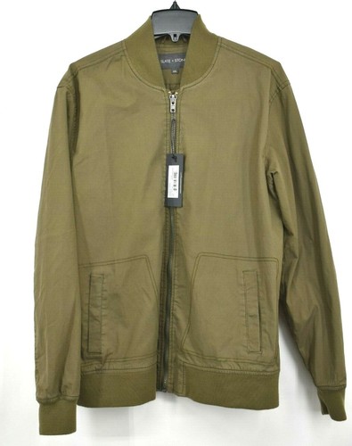 Mens Smocked Denim Bomber Jacket 