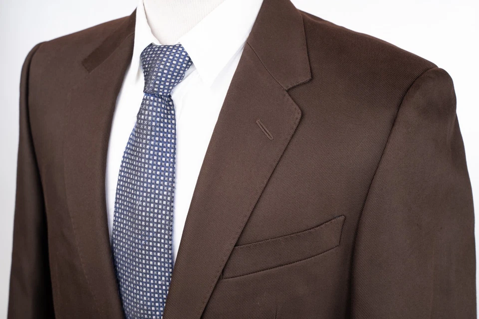 Blazer VERSACE Abrigo Deportivo Algodón Marrón Calce Regular Sarga 2 Botones 40 R (EU 50) Foto 4 de 4