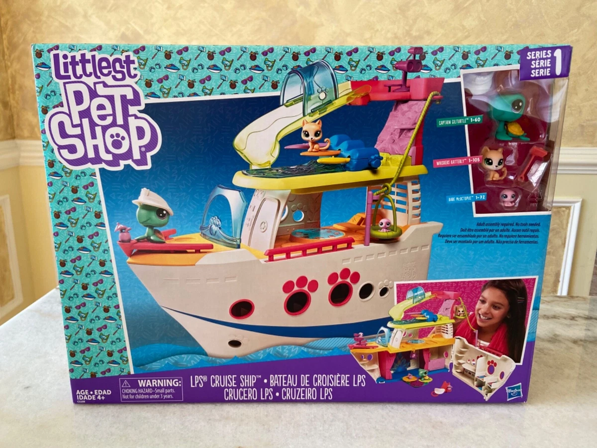 Littlest Pet Shop LPS Cruise Ship Playset NEW 2016 Includes 3 Pets