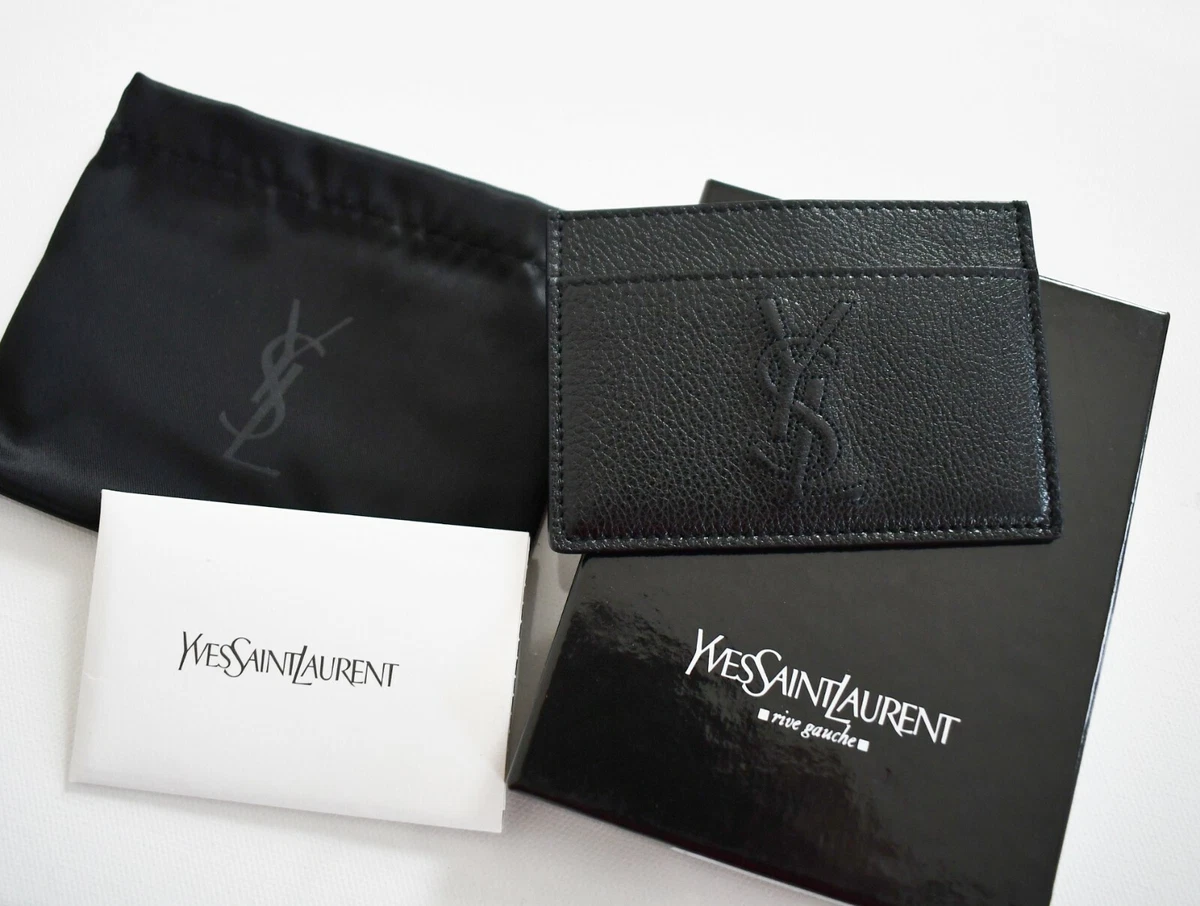 Monogram Leather Card Holder in Beige - Saint Laurent