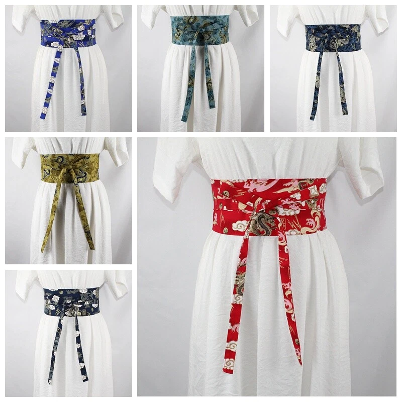 Dama Corsé Obi Cintura Cinturón Ancho para Yukata Kimono Abrigo Estilo Japonés Floral Foto 2 de 4