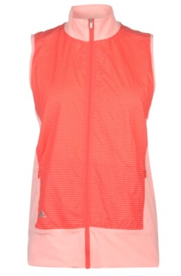 Adidas Technical Wind Damen Sport Golf Weste Koralle Rot Größe L Neu mit Etikett