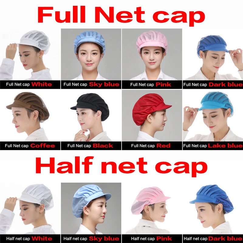 Men/Women And-dust Catering Cap Kitchen Baker Chef Elastic Mesh Work Wear Hat - Image 3 of 4