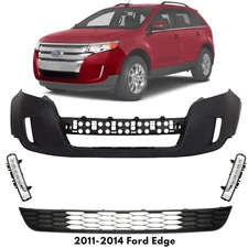 Front Bumper Cover Fascia & Lower Grille Kit For 2011-2014 Ford Edge