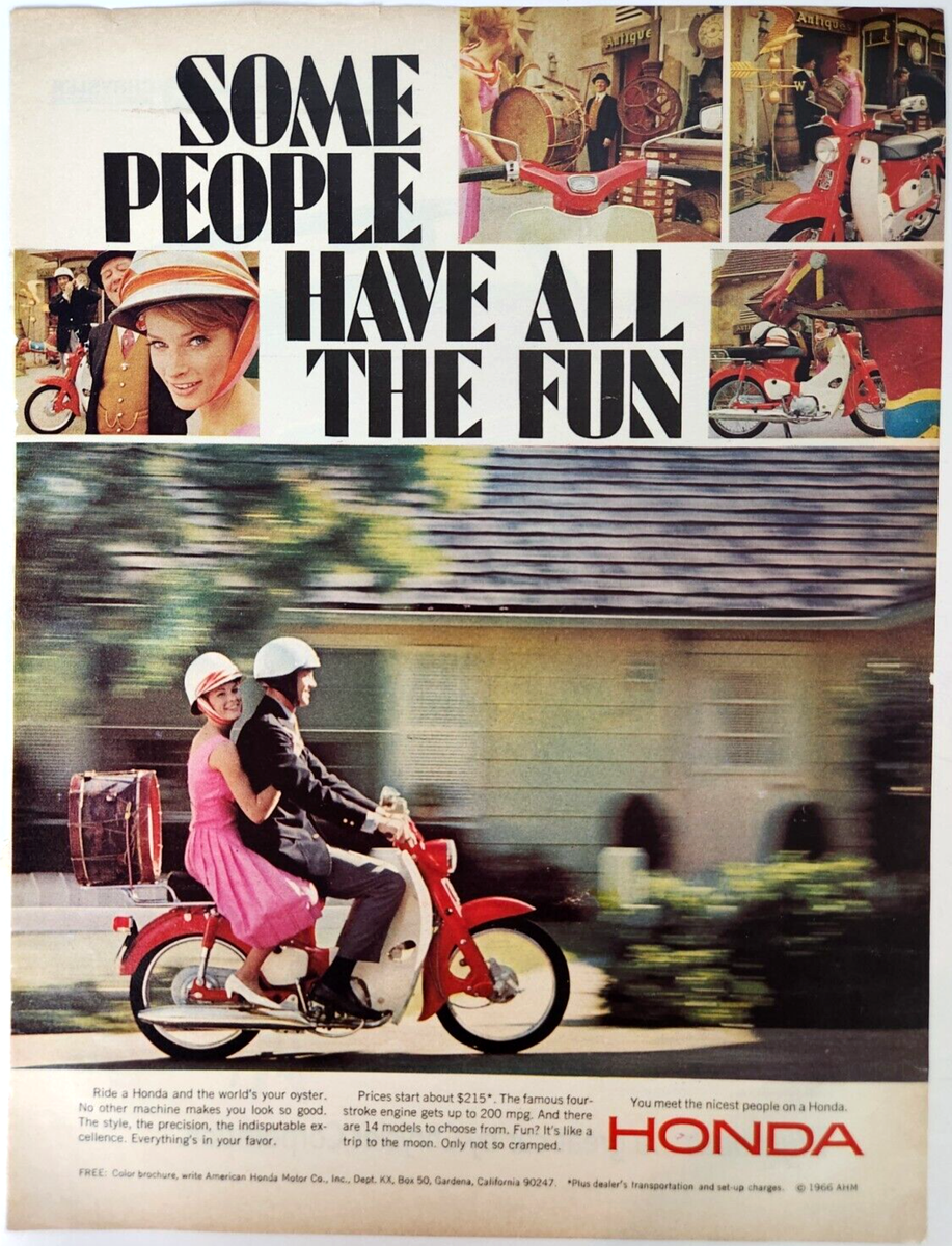 限定品ホンダの広告写真ポスター作品集 Honda Super Cub Scooter Motor Bike Vintage 1966 Ad Magazine Print