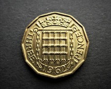 1962 ELIZABETH II  THREEPENCE FULL LUSTRE / SNIFF'S  ANCIENT COINS T-6