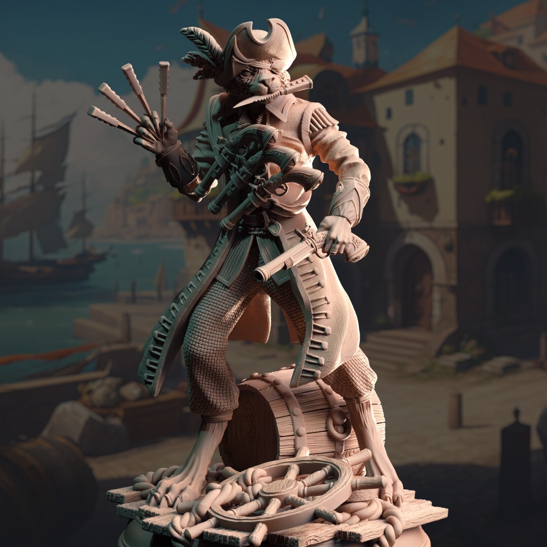 Kara'Ta Tabaxi Pirate Rogue Miniature | D&D DnD | eBay