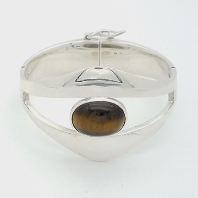 Sigi Pineda Tasco Sterlingsilber Tigerauge Armreif 6,5' Zoll Armband Mexiko