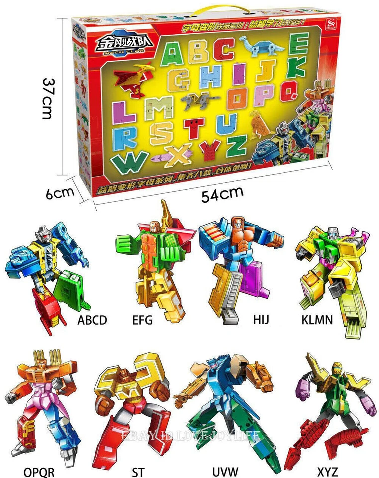 A-Z 26 robots del alfabeto juguetes para niños regalo ABC aprendizaje transformadores juguetes letras Foto 2 de 4