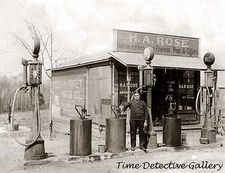 Vintage Gas Station / Pumps - Mundy's Corner, Pennsylvania- Historic Photo Print