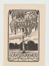 Original Art Nouveau-Jugendstil Exlibris by RÜCKLIN RUDOLF / Germany