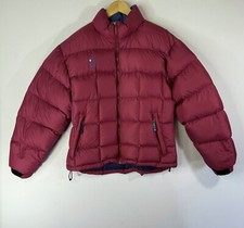 Isis Womens 650 Fill Goose Down Ski Puffer Coat Red Warm Medium Jacket Size 14