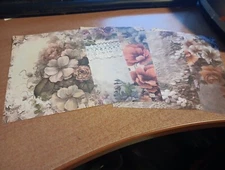 5X SHEETS NOSTALGIC/VINTAGE FOR SCRAPBOOKING/JOURNALS  +/- 13X9 CM (VIN1204)