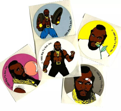 Mr. T 5 Vintage Stickers   1983 Big T's Enterprises, Inc. Mint Condition