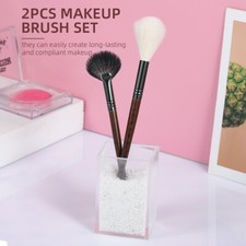 Professional 2-Piece Goat Hair Flame Highlighter Brush Set - Soft face brushes