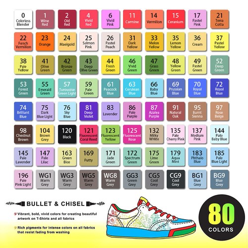 24/80 Colours Dual Tip Twin Marker Pen Set For Copic Posca Drawing