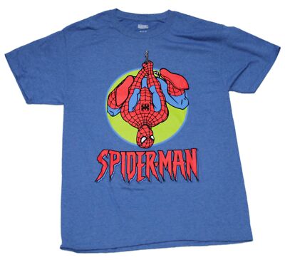 Spider-man New Adult T-Shirt - Comic style Upside Down Hang | eBay