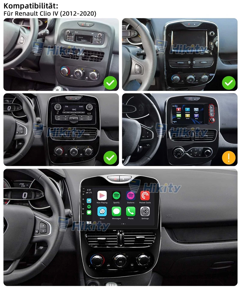 Für Renault Clio 4 CarPlay Android15 Autoradio 32GB 10" GPS Navi WIFI RDS Kamera - Bild 2 von 4